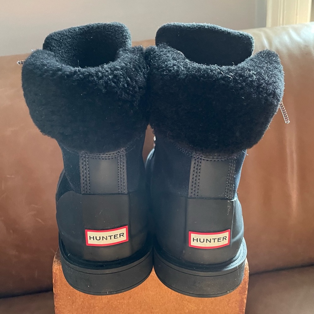 Hunter Commando Suede Shearling Cuff Insulated Co… - image 4